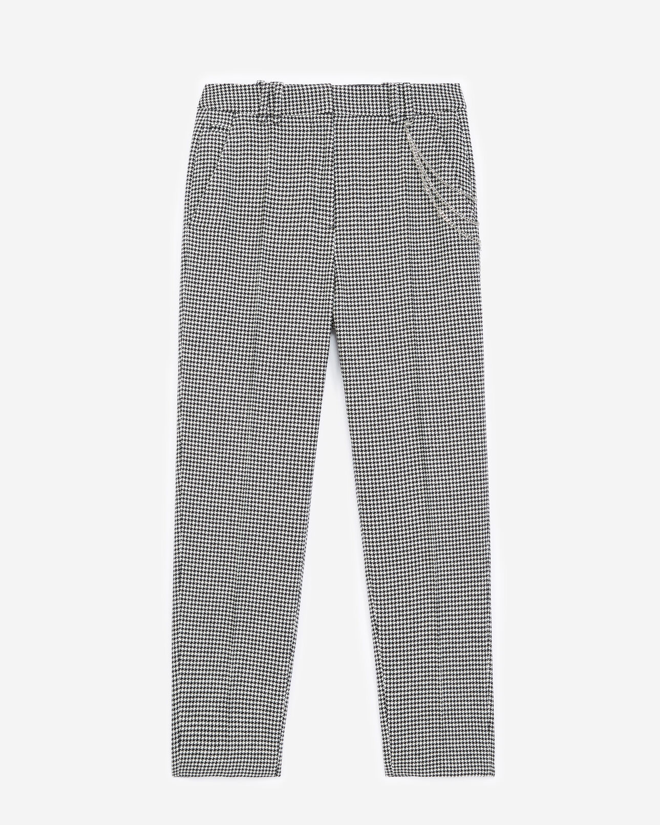 The Kooples FEMME BLACK WHITE pantalon droit motif pied de poule