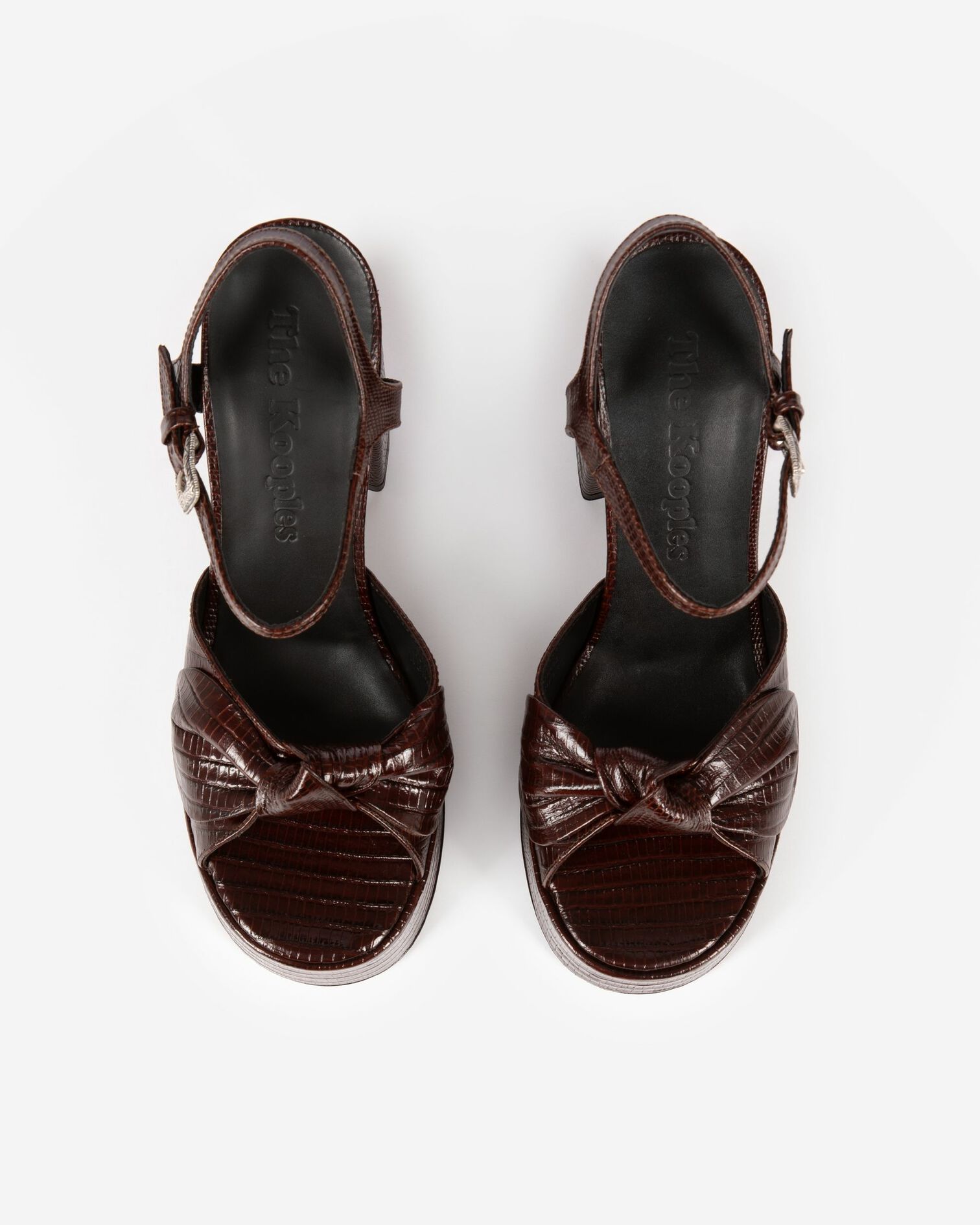 Brown leather heeled sandals, BROWN, hi-res image number null
