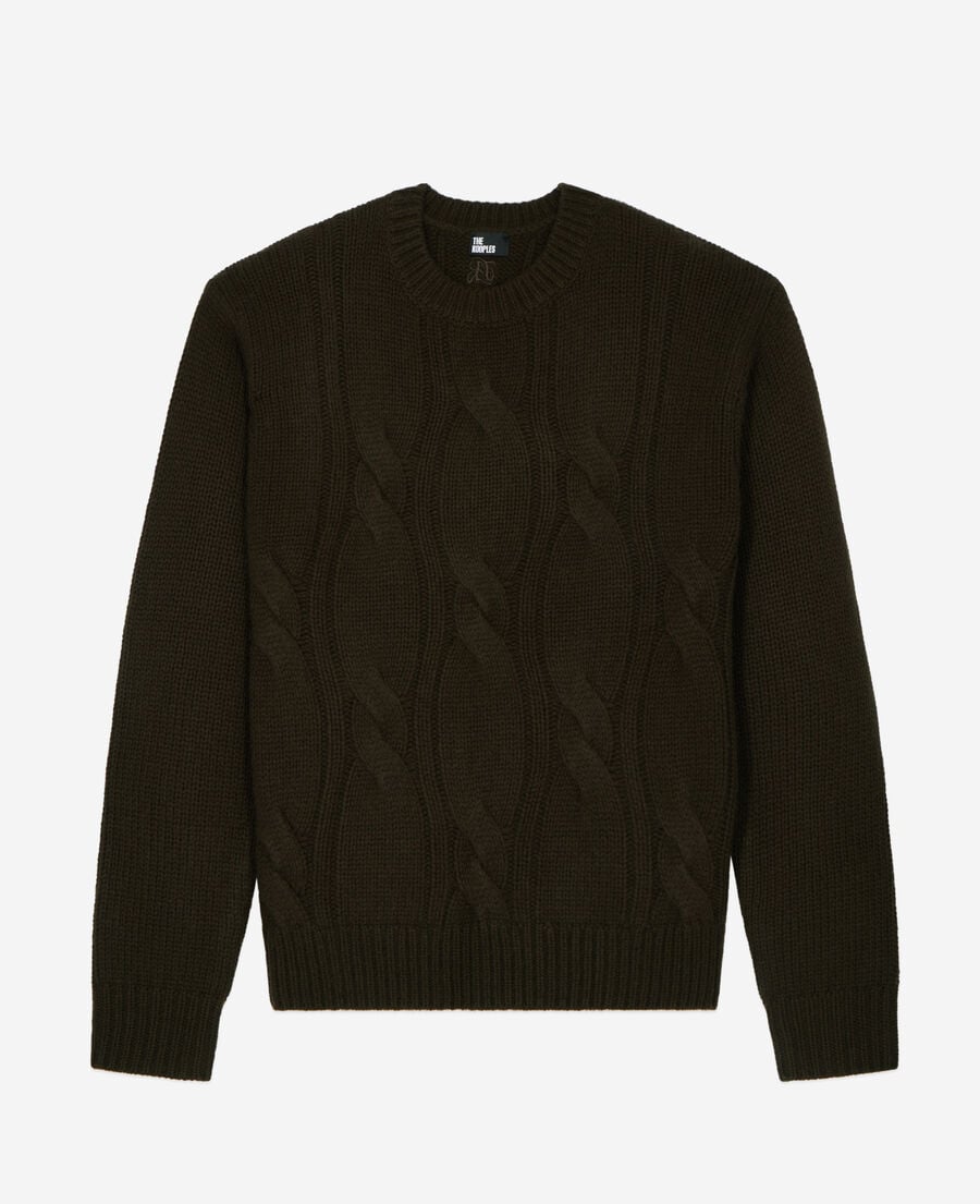 The Kooples HOMME DARK GREEN pull en cachemire vert foncé