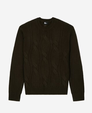 The Kooples HOMME DARK GREEN pull en cachemire vert foncé