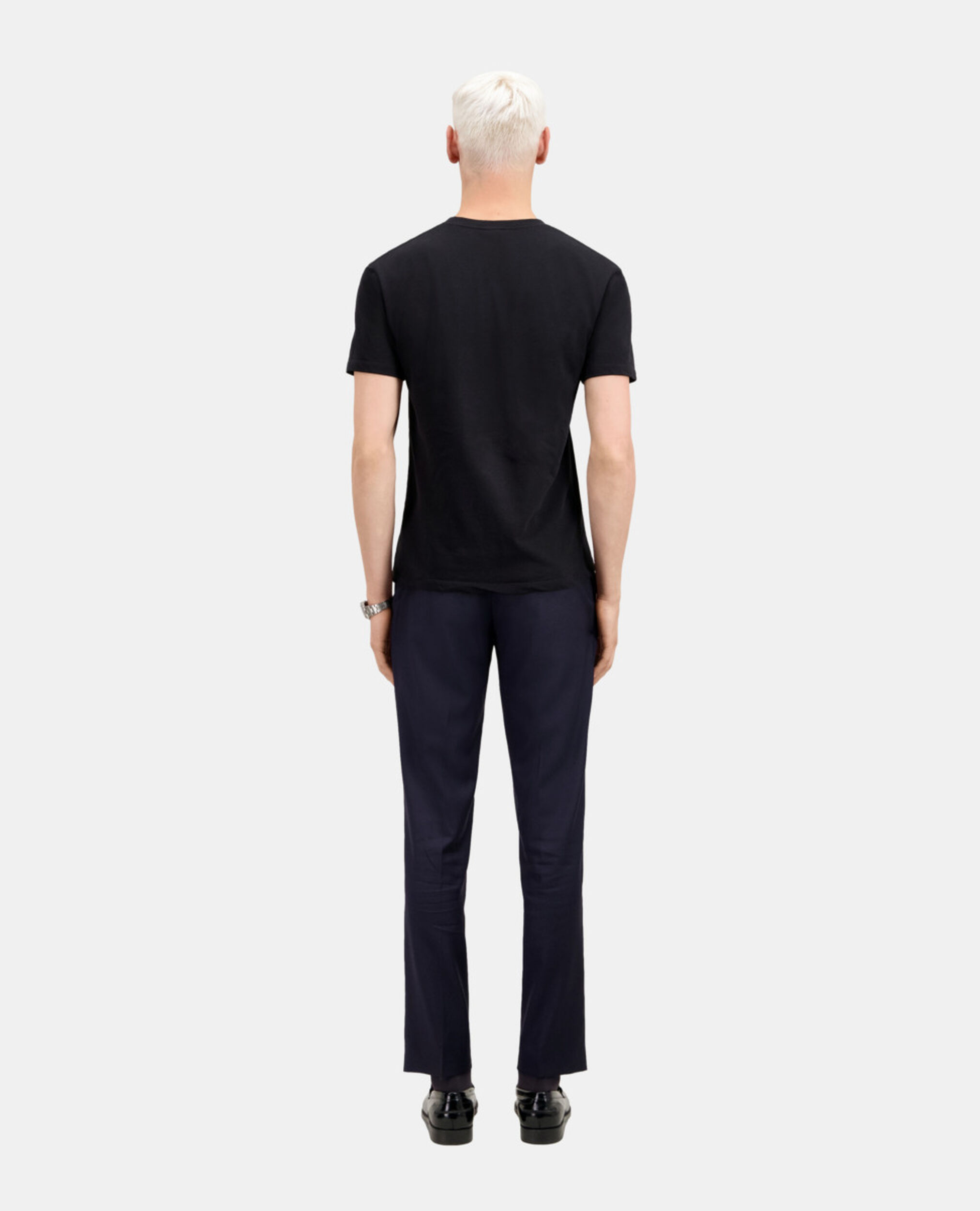 T-shirt Homme noir avec broderie Dagger through heart, BLACK, hi-res image number null