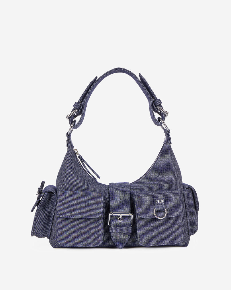The Kooples FEMME USED RAPIECE sac amelia en denim bleu