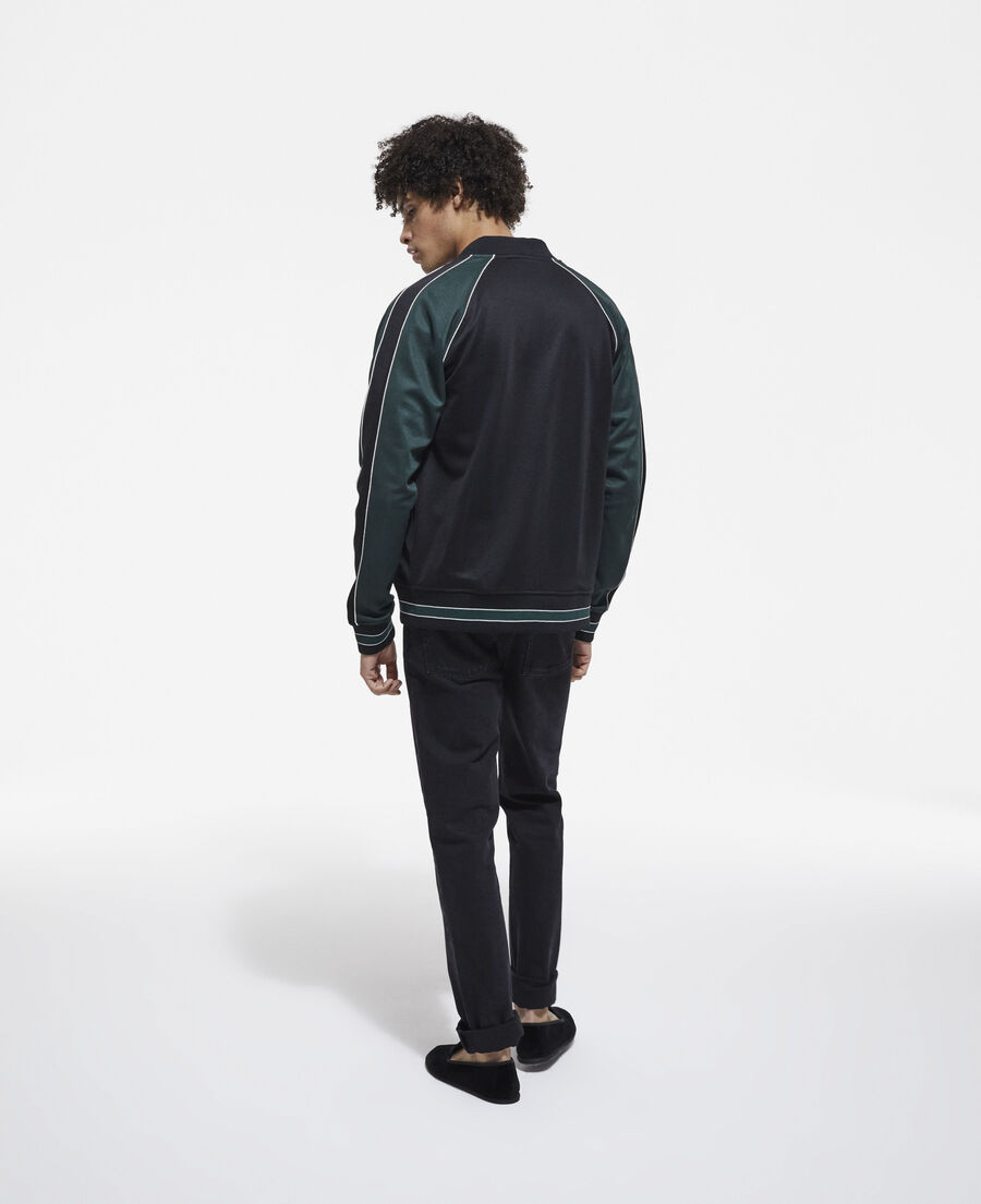 two-tone zipped sweatshirt