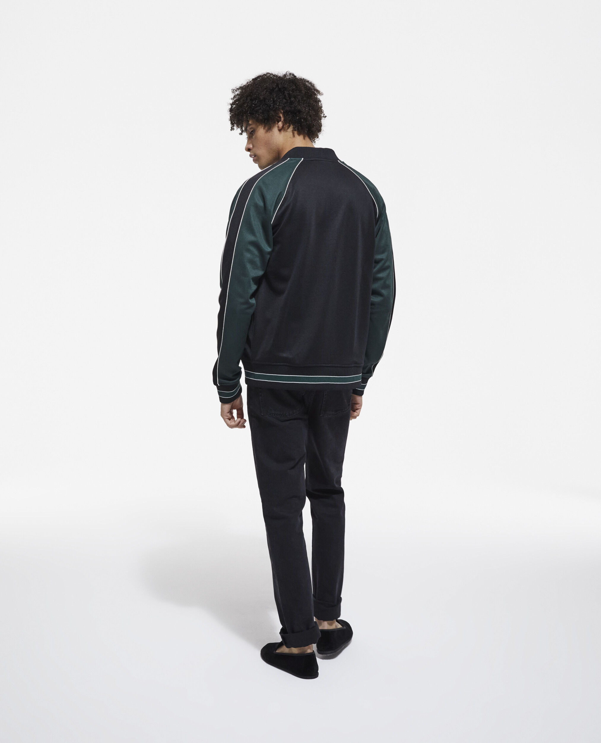 Two-tone zipped sweatshirt, VERT BOUTEILLE, hi-res image number null