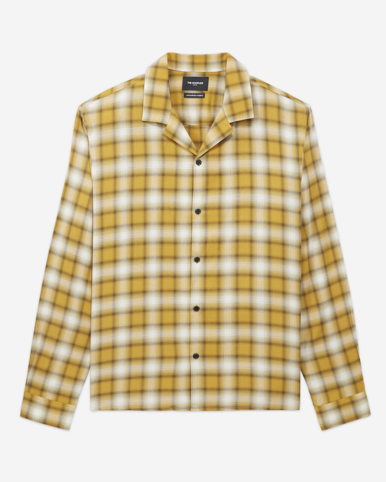 The Kooples MEN YELLOW yellow cotton shirt with contrasting motif