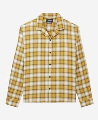 The Kooples H YELLOW yellow cotton shirt with contrasting motif