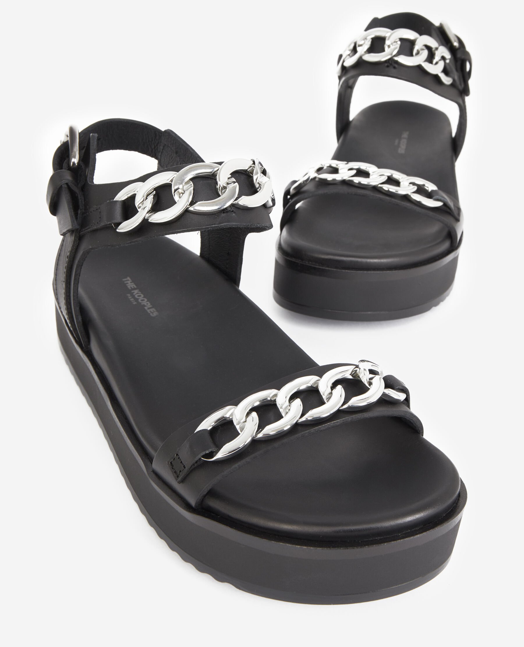 Black wedge sandals with chain The Kooples