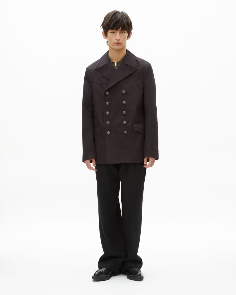 The Kooples MEN DARK GREY grey cotton coat