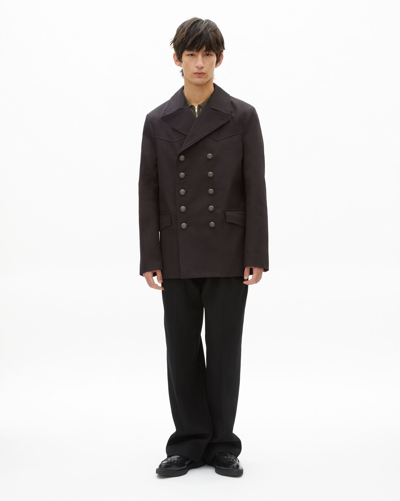 The Kooples H DARK GREY grey cotton coat
