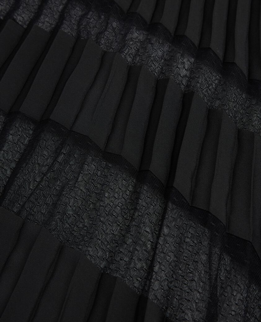 The Kooples WOMEN BLACK long black pleated skirt