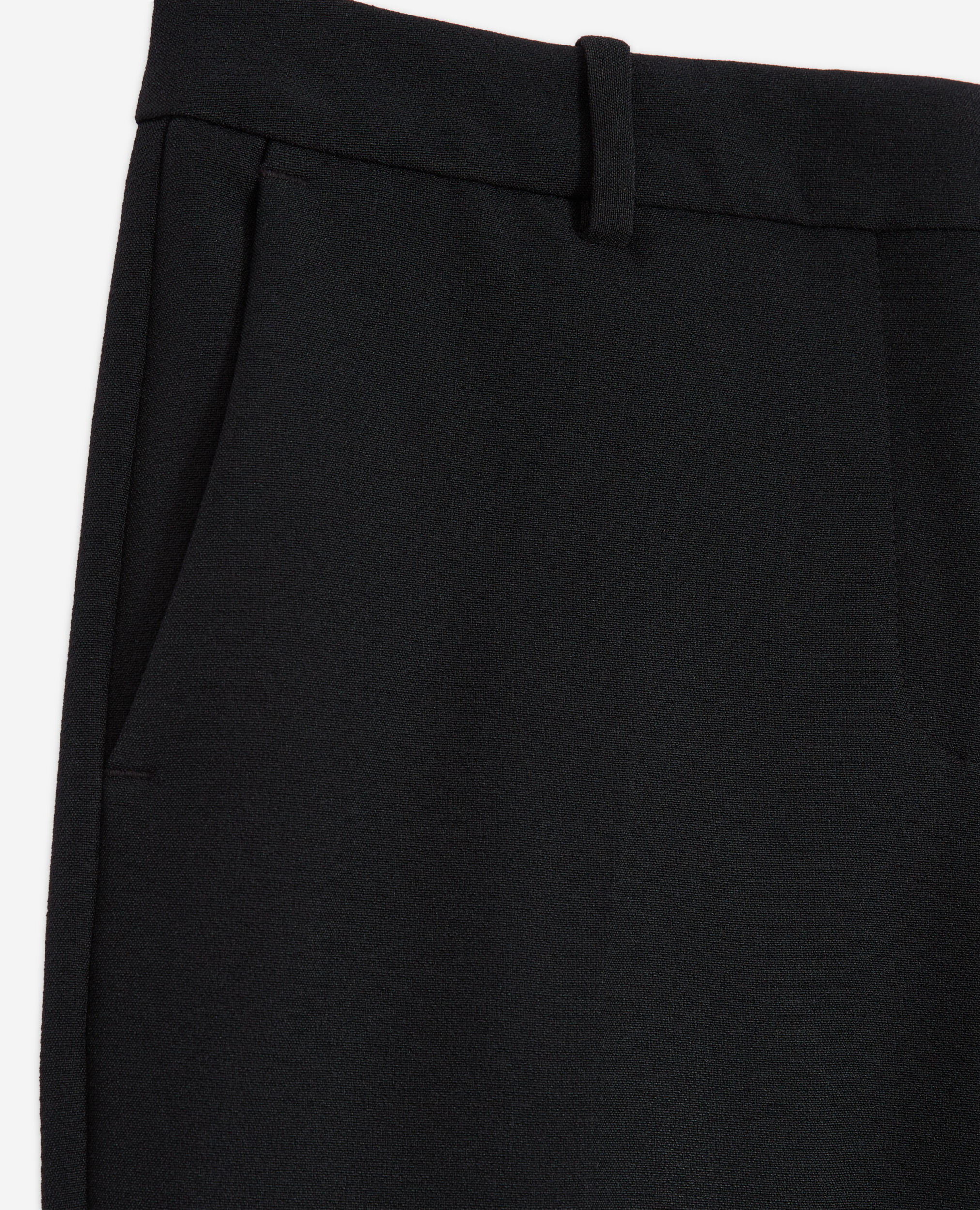 Straight cut black crepe tailored pants, BLACK, hi-res image number null
