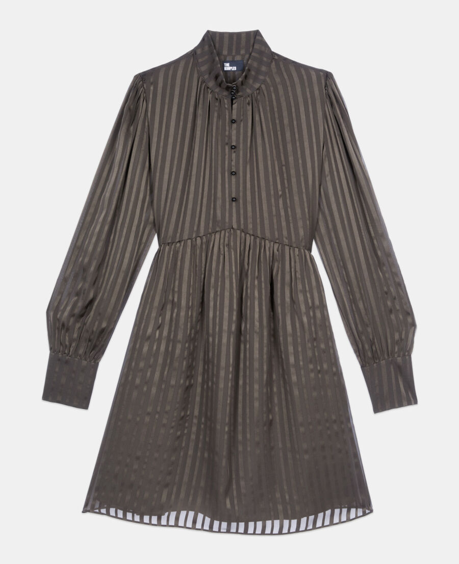 The Kooples FEMME KAKI robe courte en soie kaki