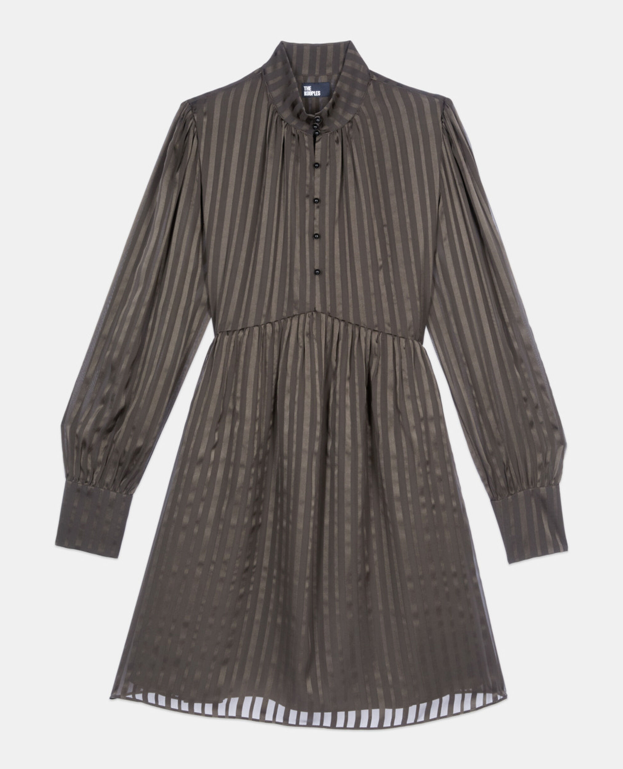 Robe courte en soie kaki, KAKI, hi-res image number null
