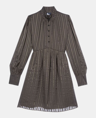 The Kooples FEMME KAKI robe courte en soie kaki