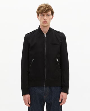 The Kooples HOMME BLACK blouson teddy en coton noir