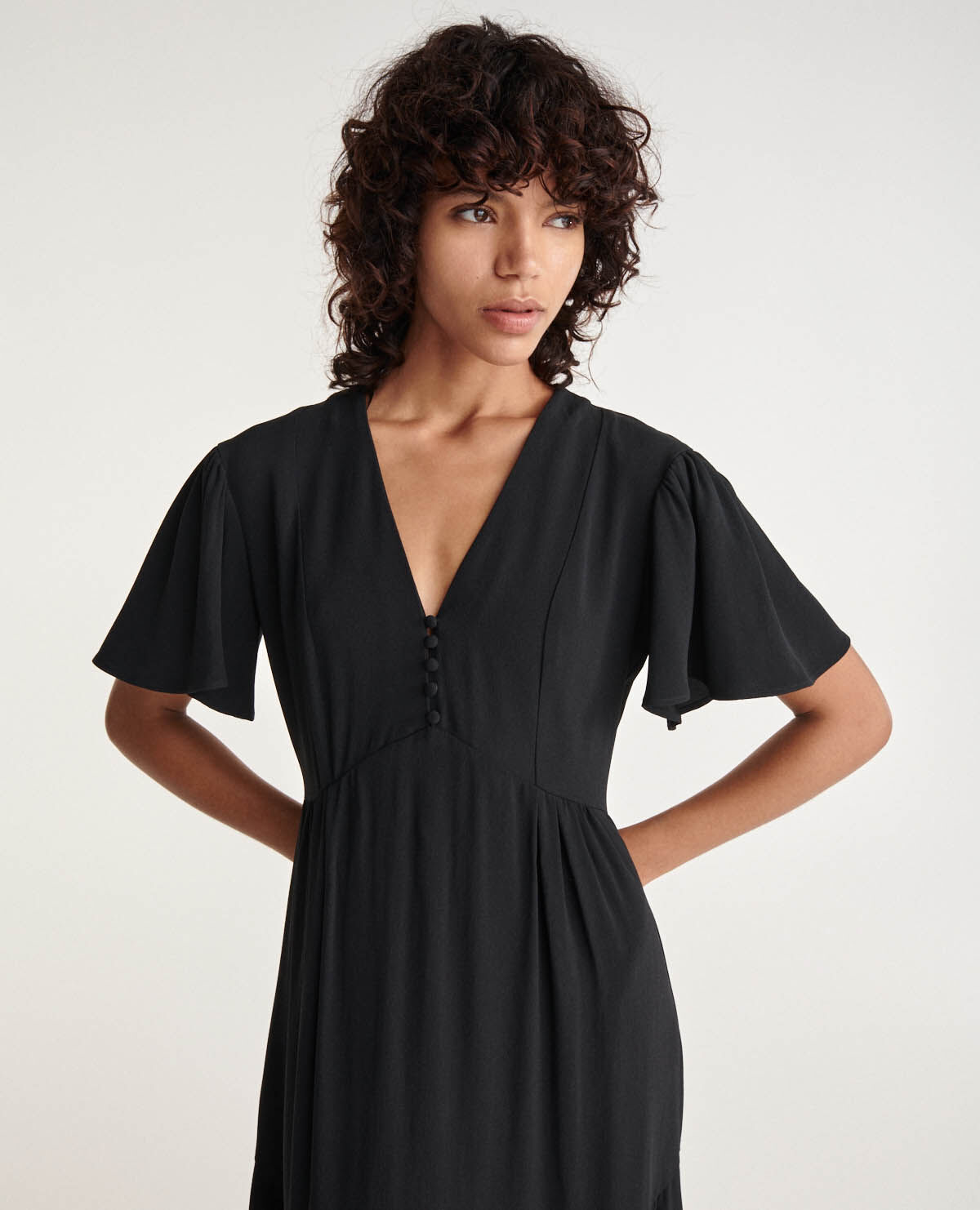 Robe longue hot sale en crêpe