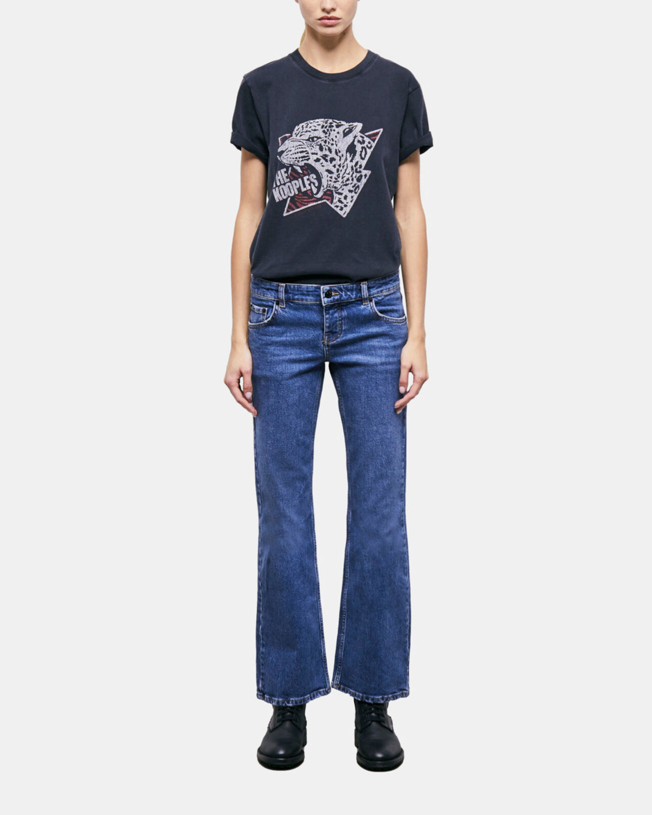 The Kooples WOMEN BLUE DENIM blue bootcut jeans
