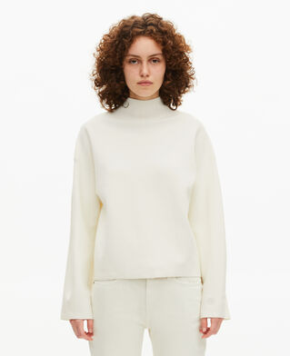 The Kooples FEMME ECRU pull col chemin&eacute;e blanc