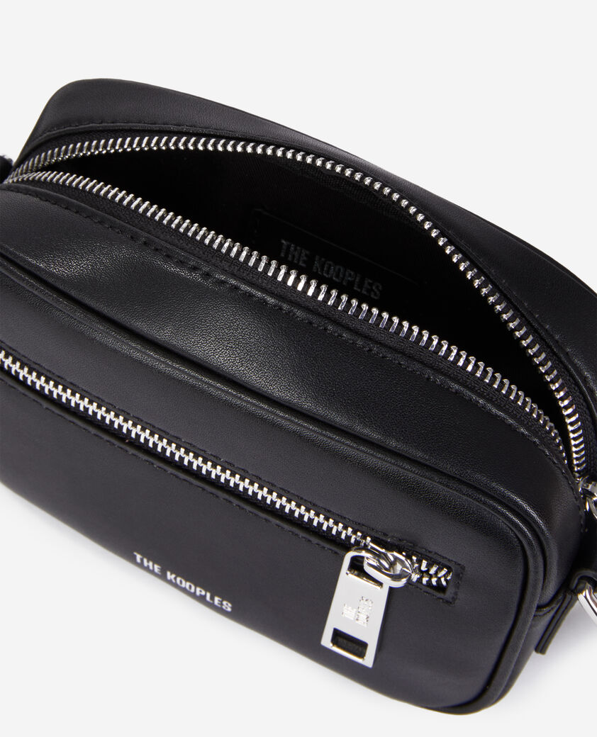 The Kooples HERREN BLACK kleine schwarze messenger-tasche aus leder