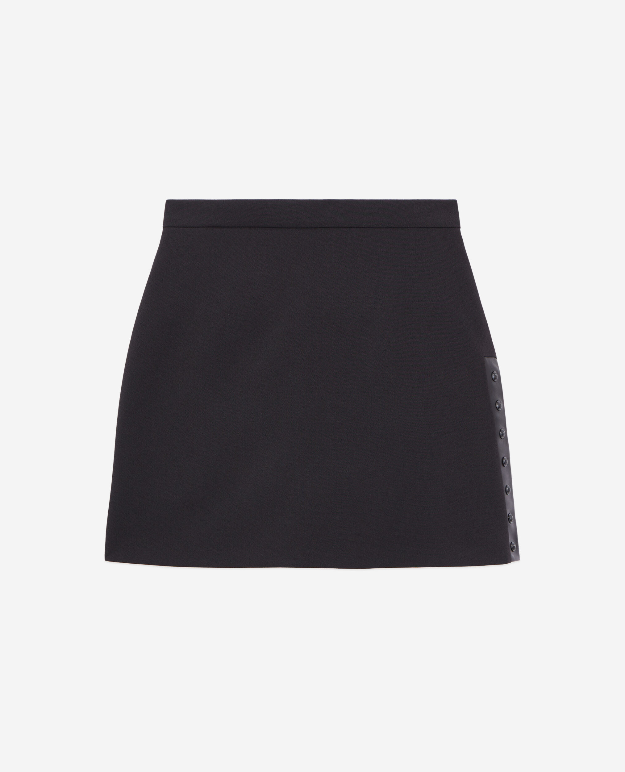Short black crepe skirt, BLACK, hi-res image number null