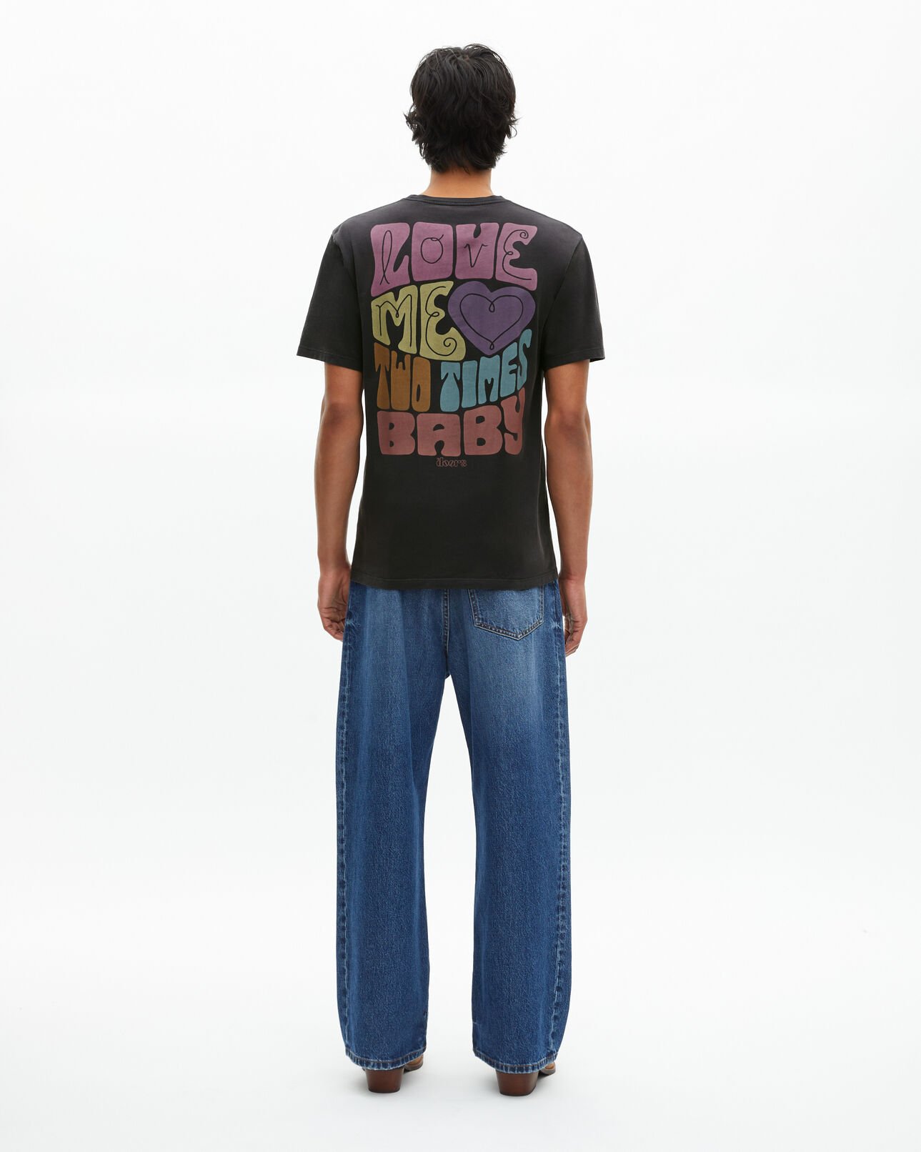 The Kooples UNISEX BLACK WASHED the doors x the kooples – unisex-t-shirt in verblichenem schwarz