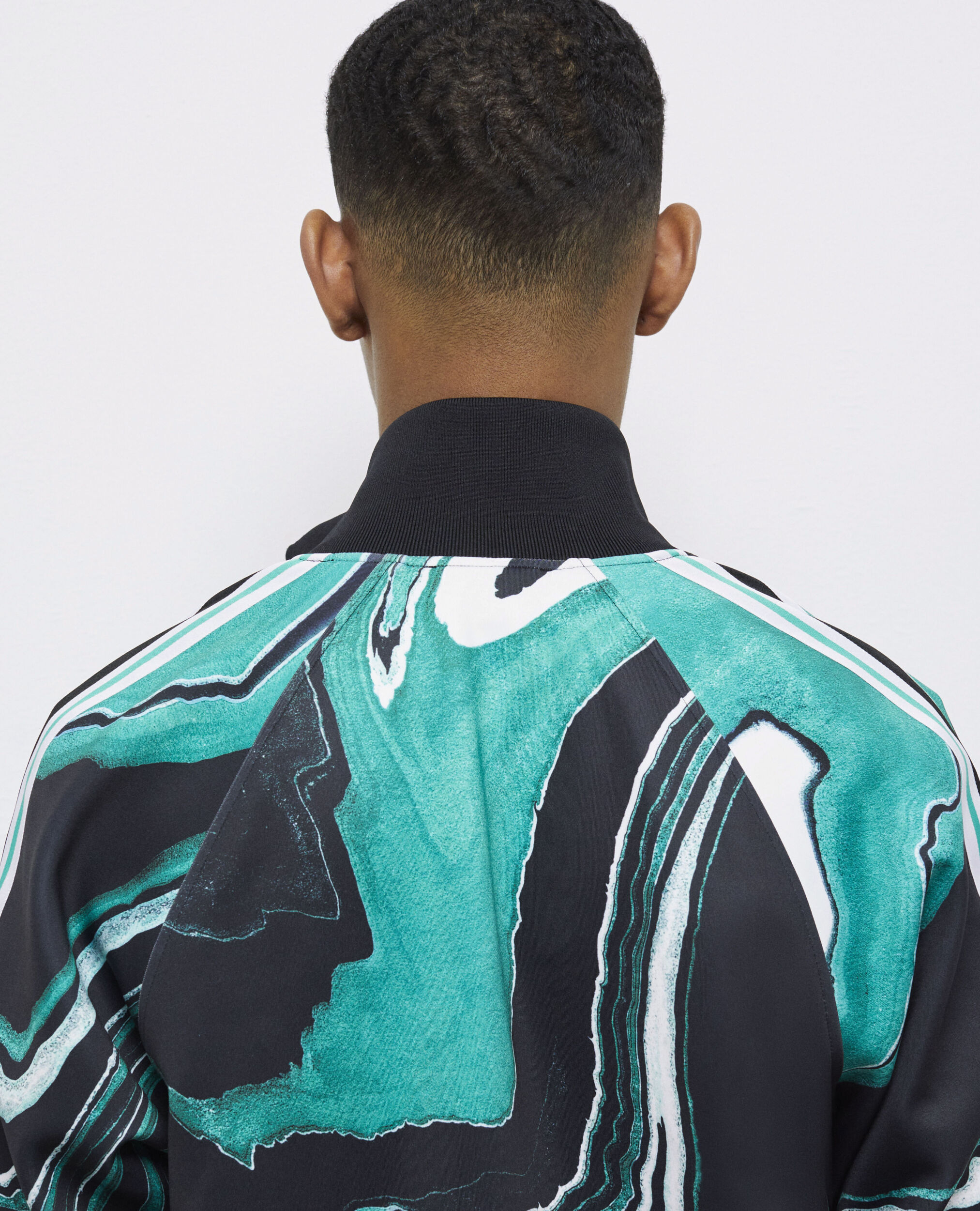 Printed tracksuit jacket, BLACK / GREEN, hi-res image number null