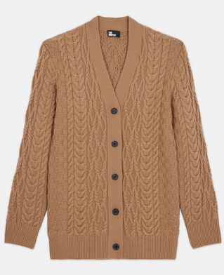 The Kooples DAMEN CAMEL camelfarbene wollstrickjacke
