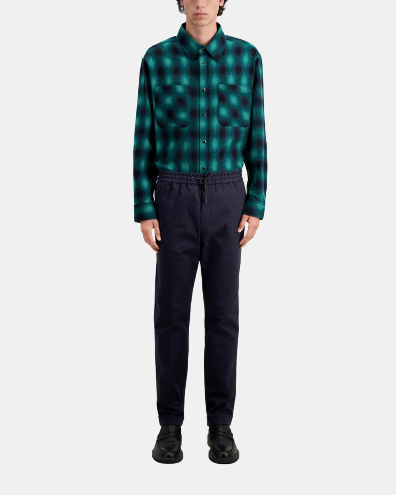 The Kooples MEN DARK NAVY cotton blue trousers