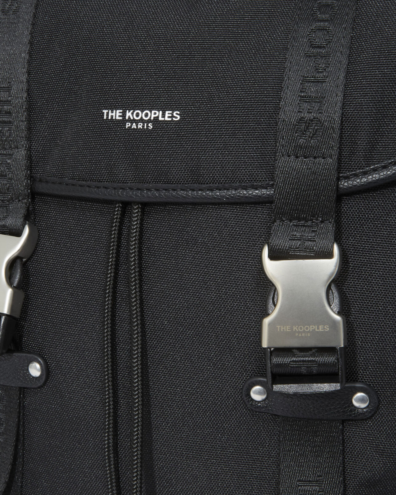 The Kooples MEN BLACK black technical backpack with pockets