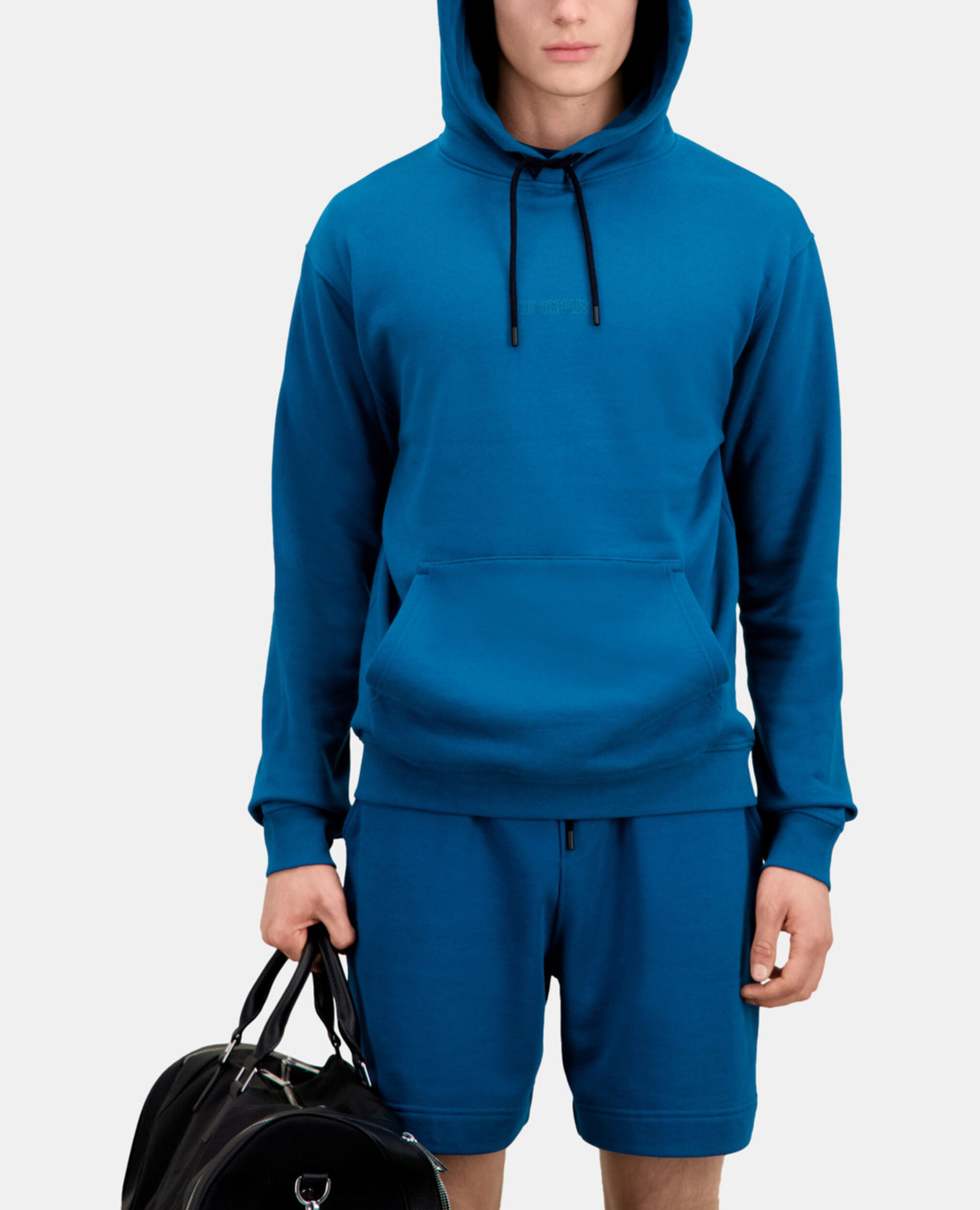 Sweatshirt Homme à capuche bleu avec logo, MEDIUM BLUE, hi-res image number null