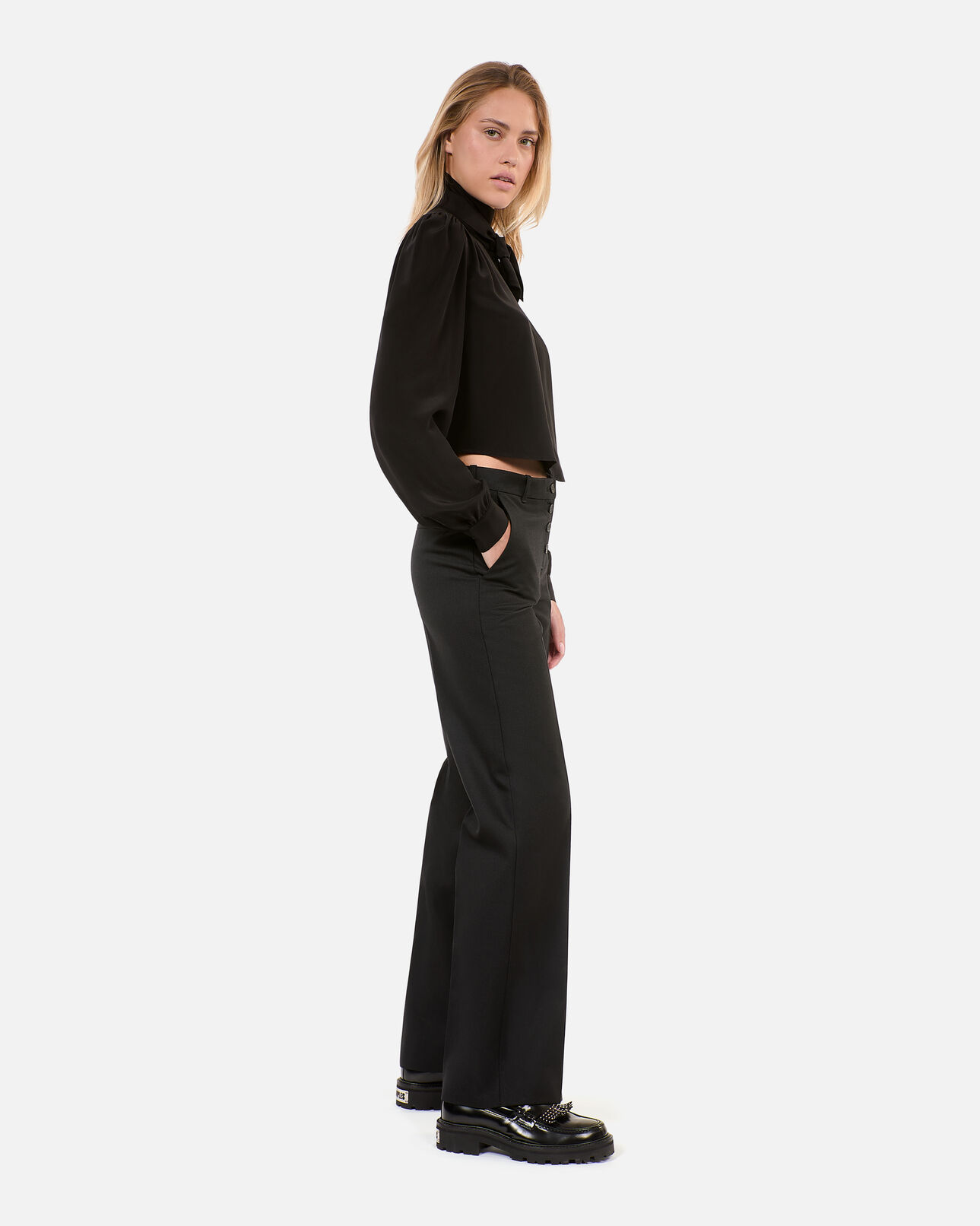 The Kooples FEMME BLACK pantalon droit noir