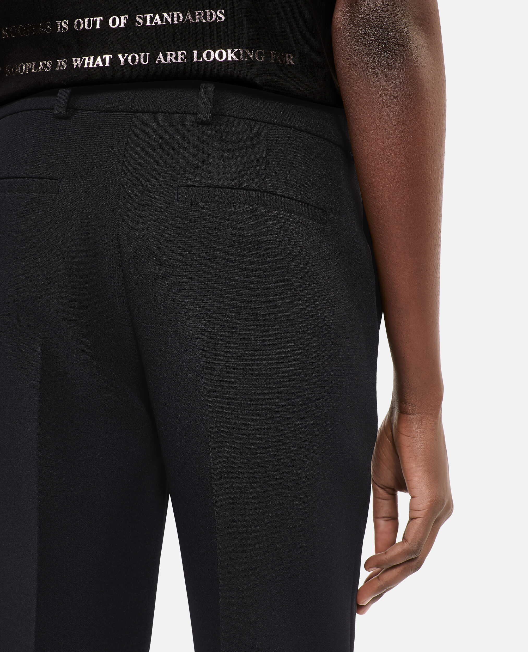 Black crepe suit pants, BLACK, hi-res image number null