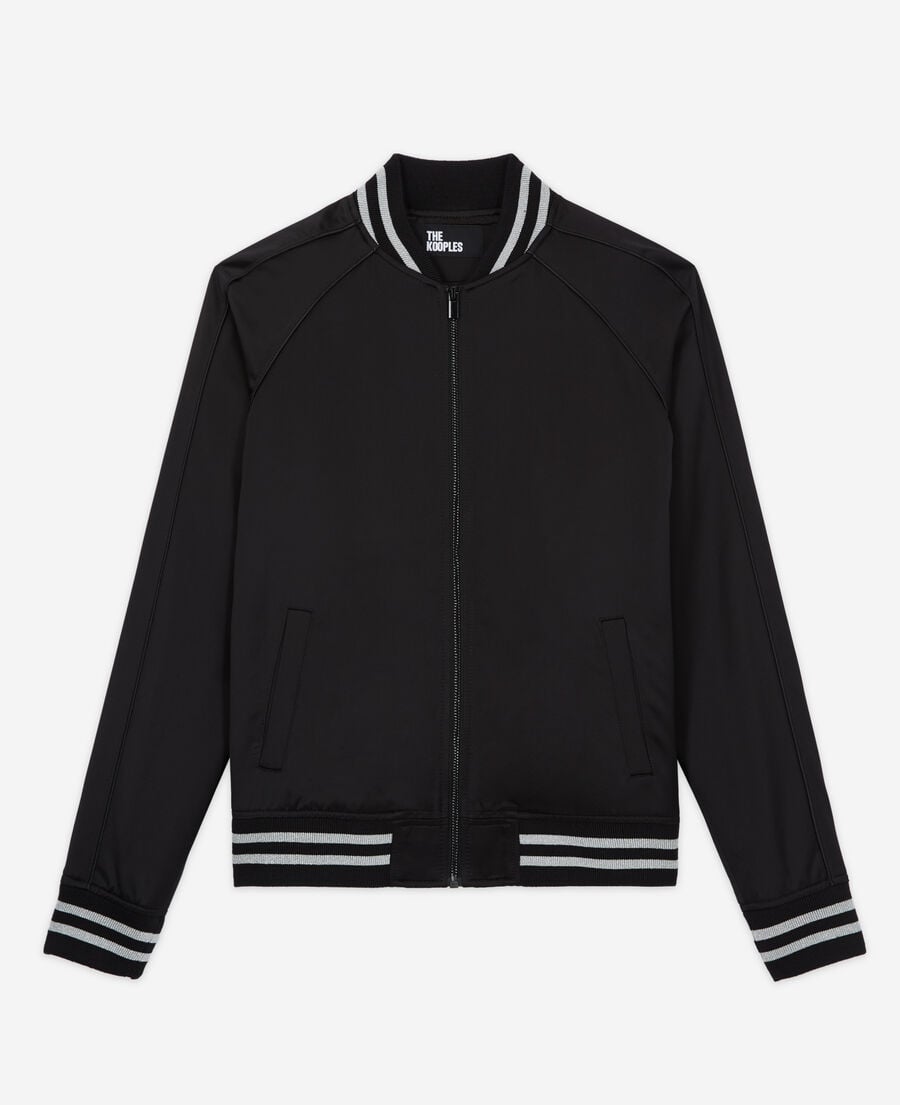 The Kooples WOMEN BLACK black satin zipped sweatshirt