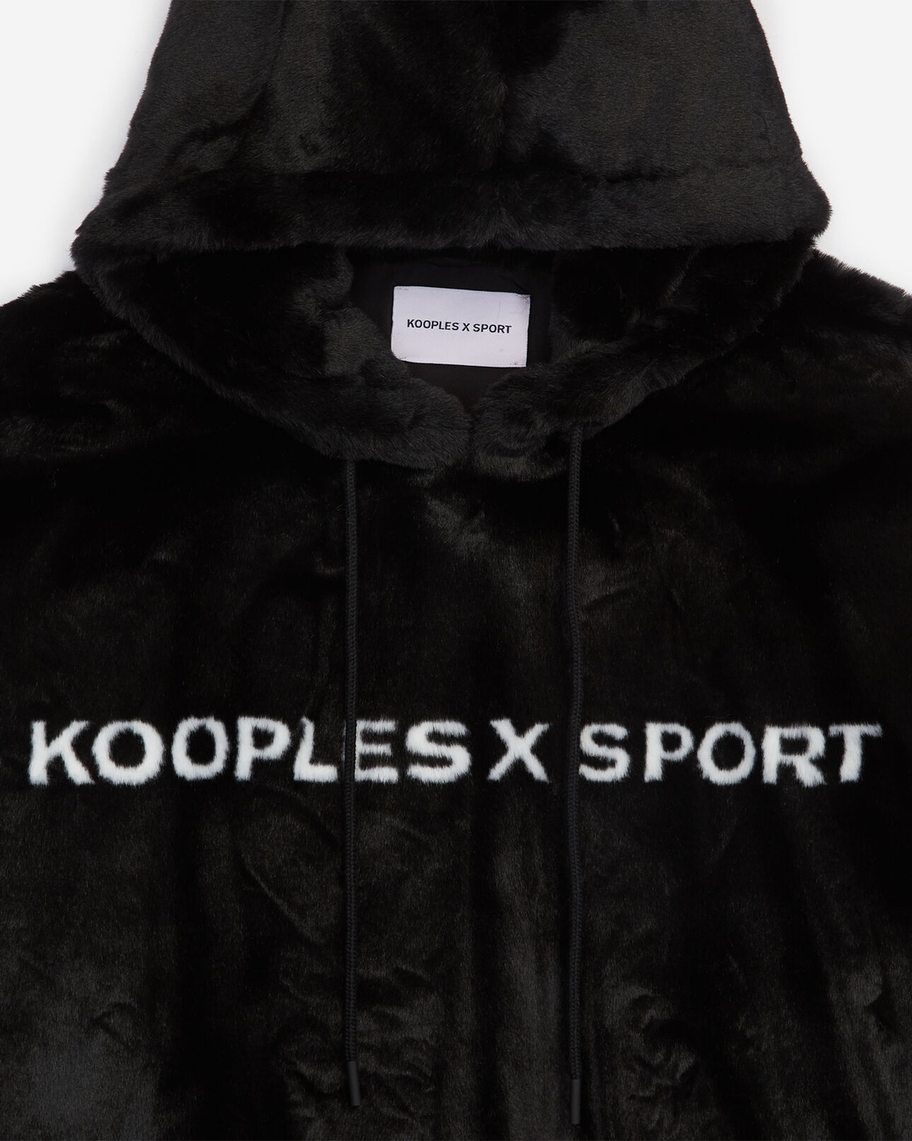 The Kooples FEMME BLACK sweat noir fausse fourrure avec logo
