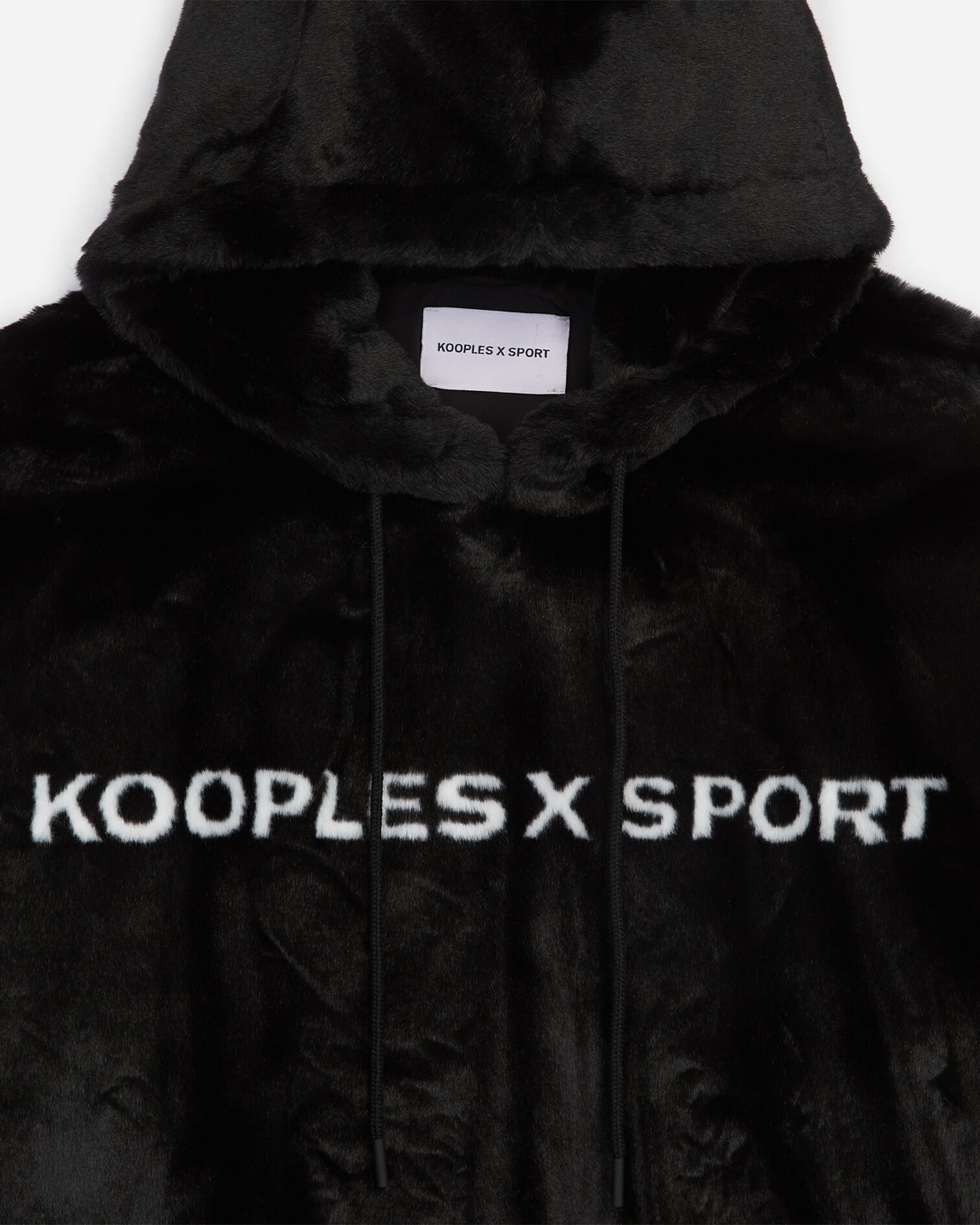 Sweat noir fausse fourrure avec logo, BLACK, hi-res image number null