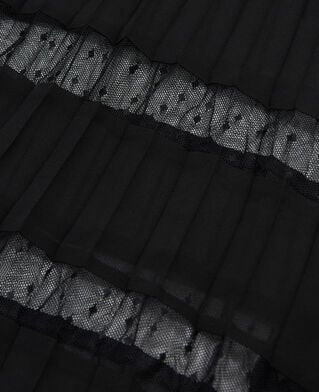 The Kooples MUJER BLACK vestido largo plisado negro