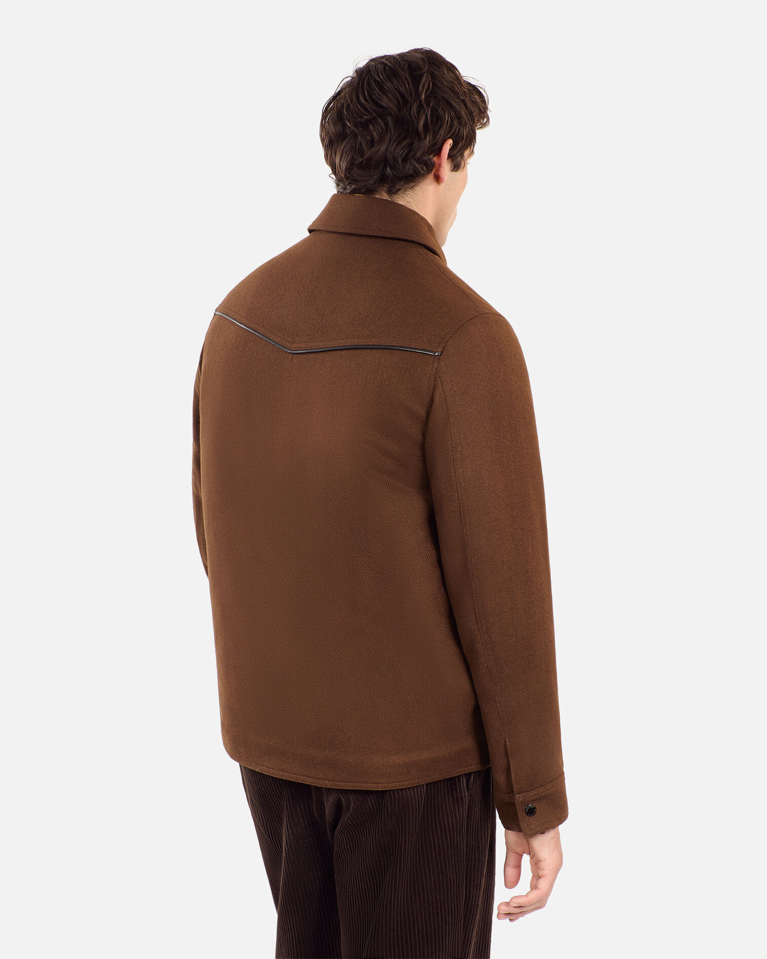 Brown flannel overshirt-style jacket, BROWN, hi-res image number null