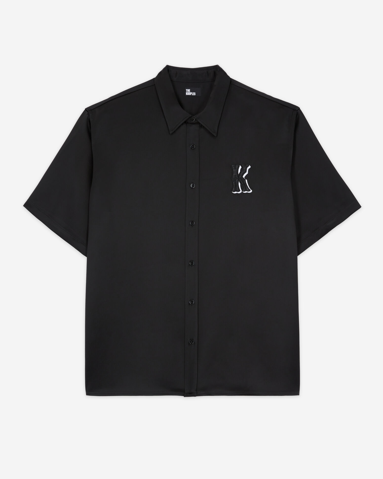 Camisa informal negra bordados, BLACK, hi-res image number null