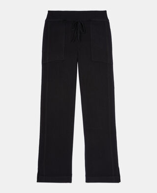 The Kooples FEMME BLACK pantalon en laine et cachemire noir