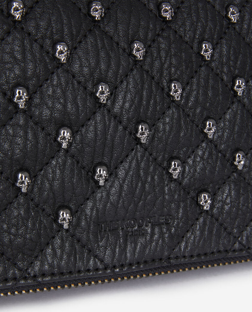 The Kooples FEMME BLACK pochette h&eacute;ritage medium en cuir noire