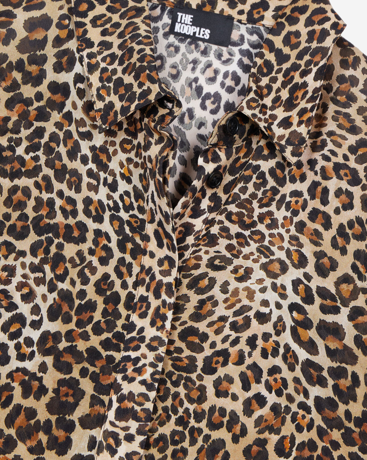 The Kooples F LEOPARD loose printed silk-blend shirt 
