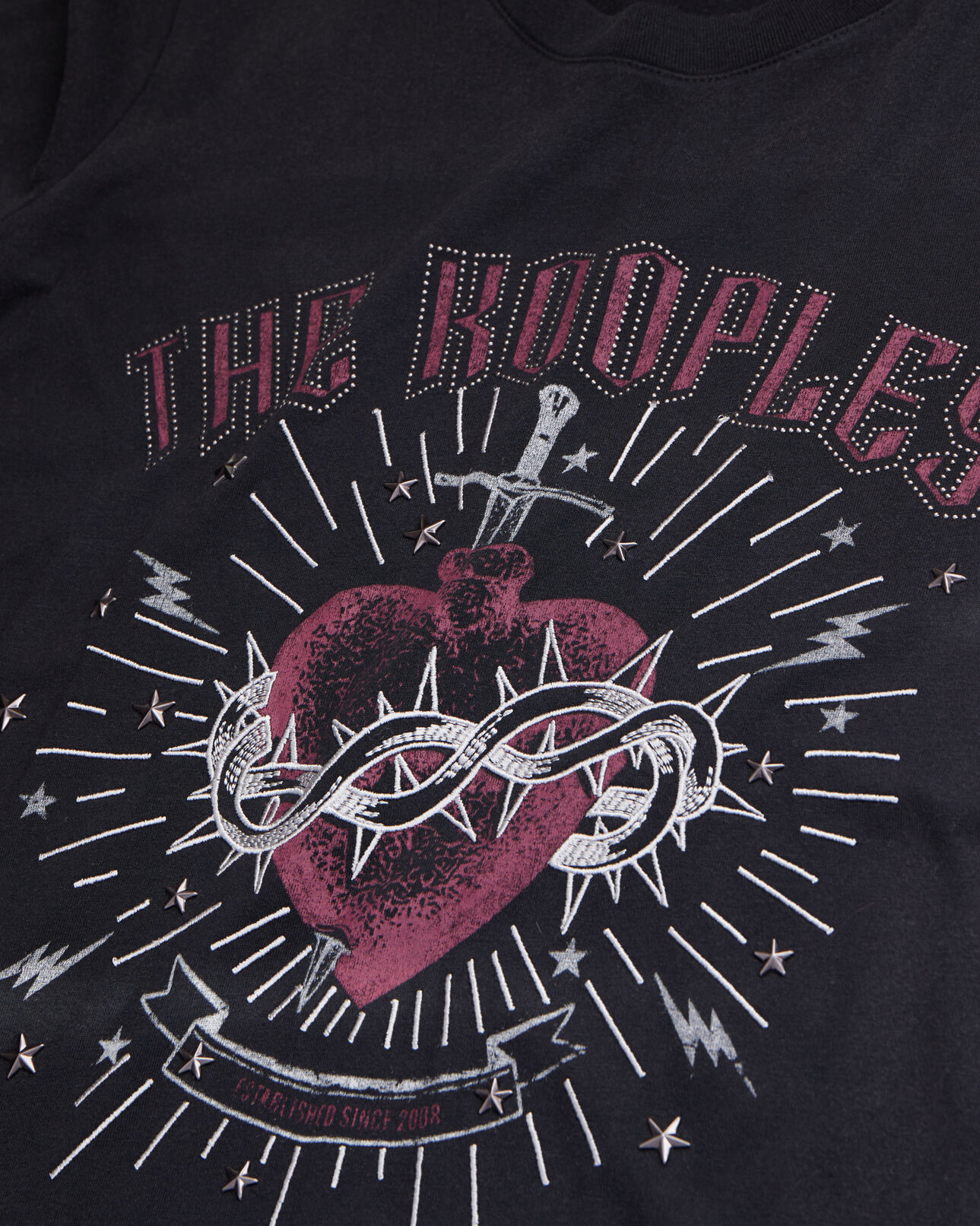 The Kooples FEMME BLACK t-shirt femme noir avec sérigraphie dagger through heart