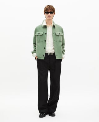 The Kooples HOMME ALMOND GREEN blouson en laine vert amande