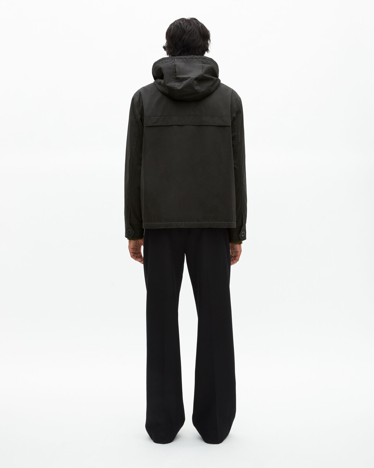 The Kooples HOMME BLACK parka courte à capuche noire