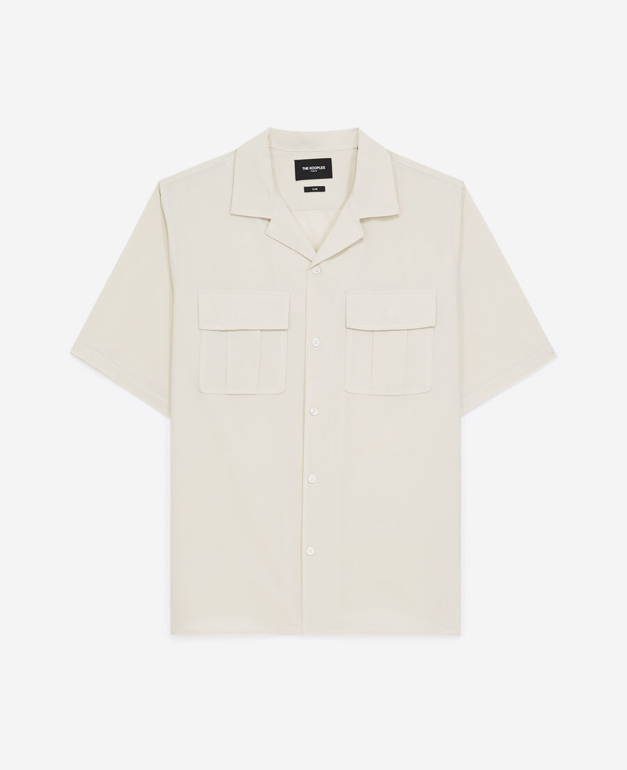 beige shirt with breast pockets