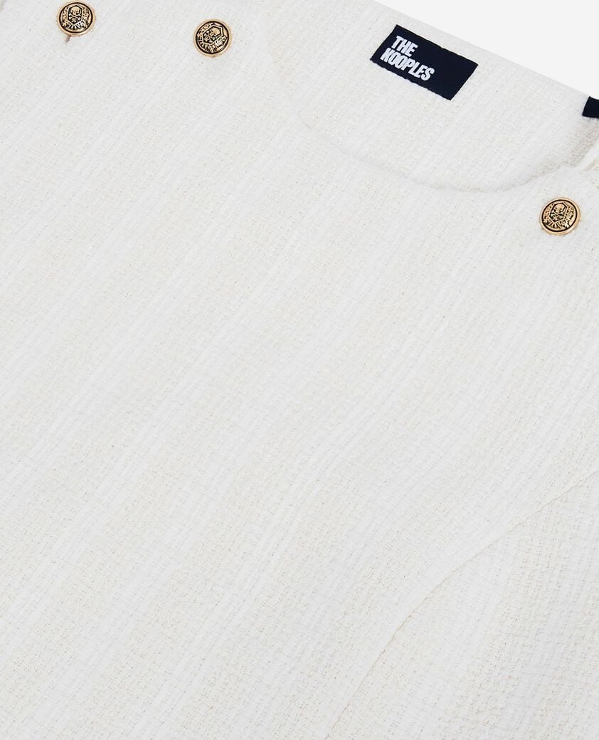The Kooples F ECRU ecru tweed top
