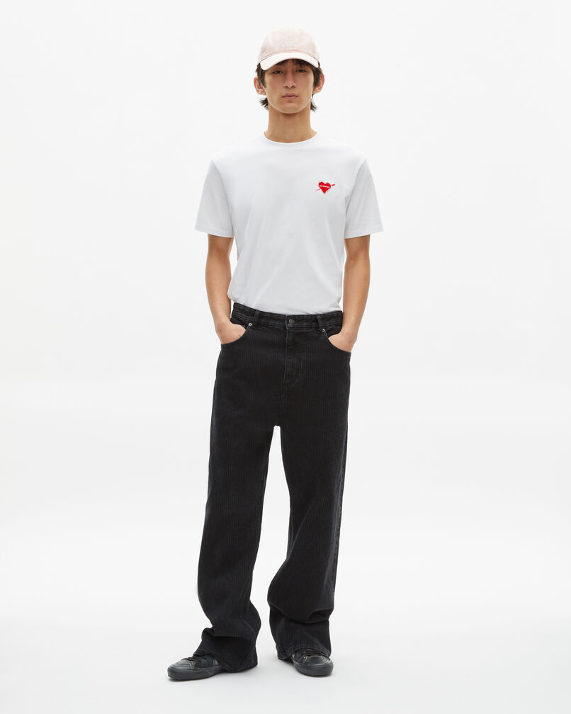 The Kooples HERREN WHITE weißes t-shirt mit herzbeflockung
