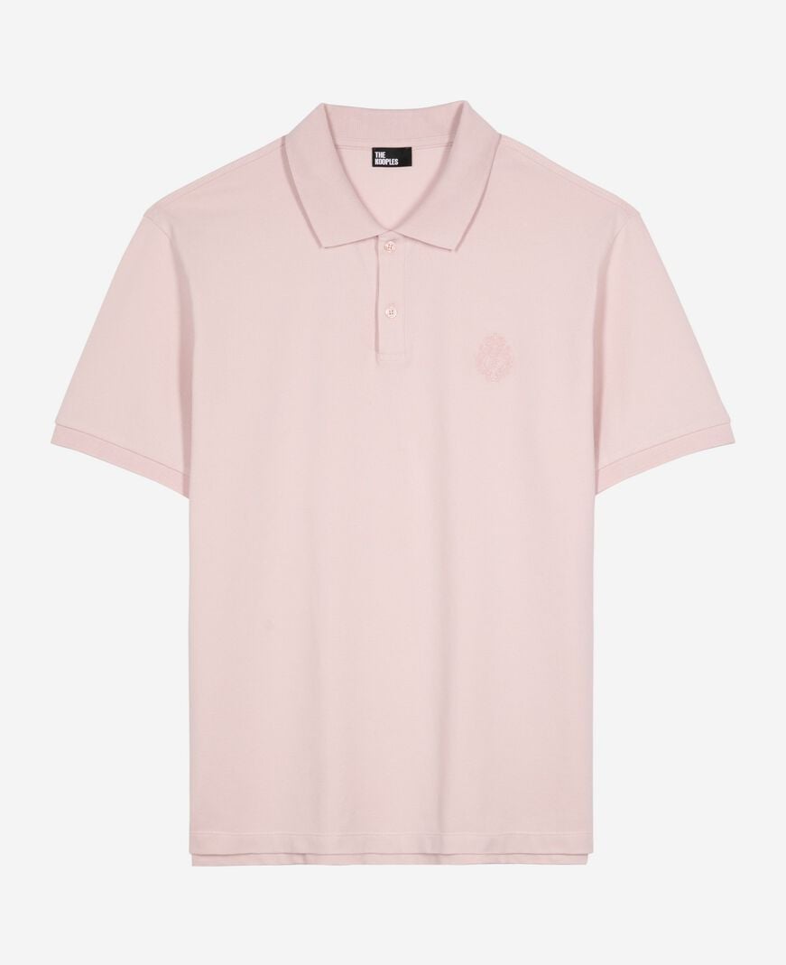 The Kooples MEN LILA piqué polo with classic pink collar