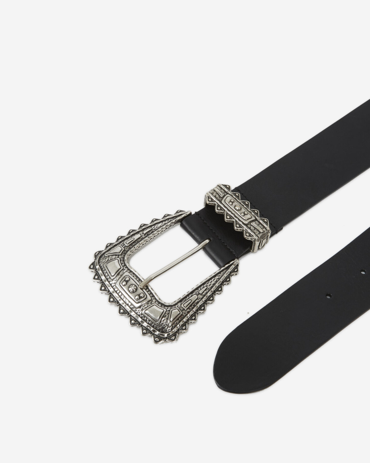 Wide smooth leather belt, BLACK, hi-res image number null