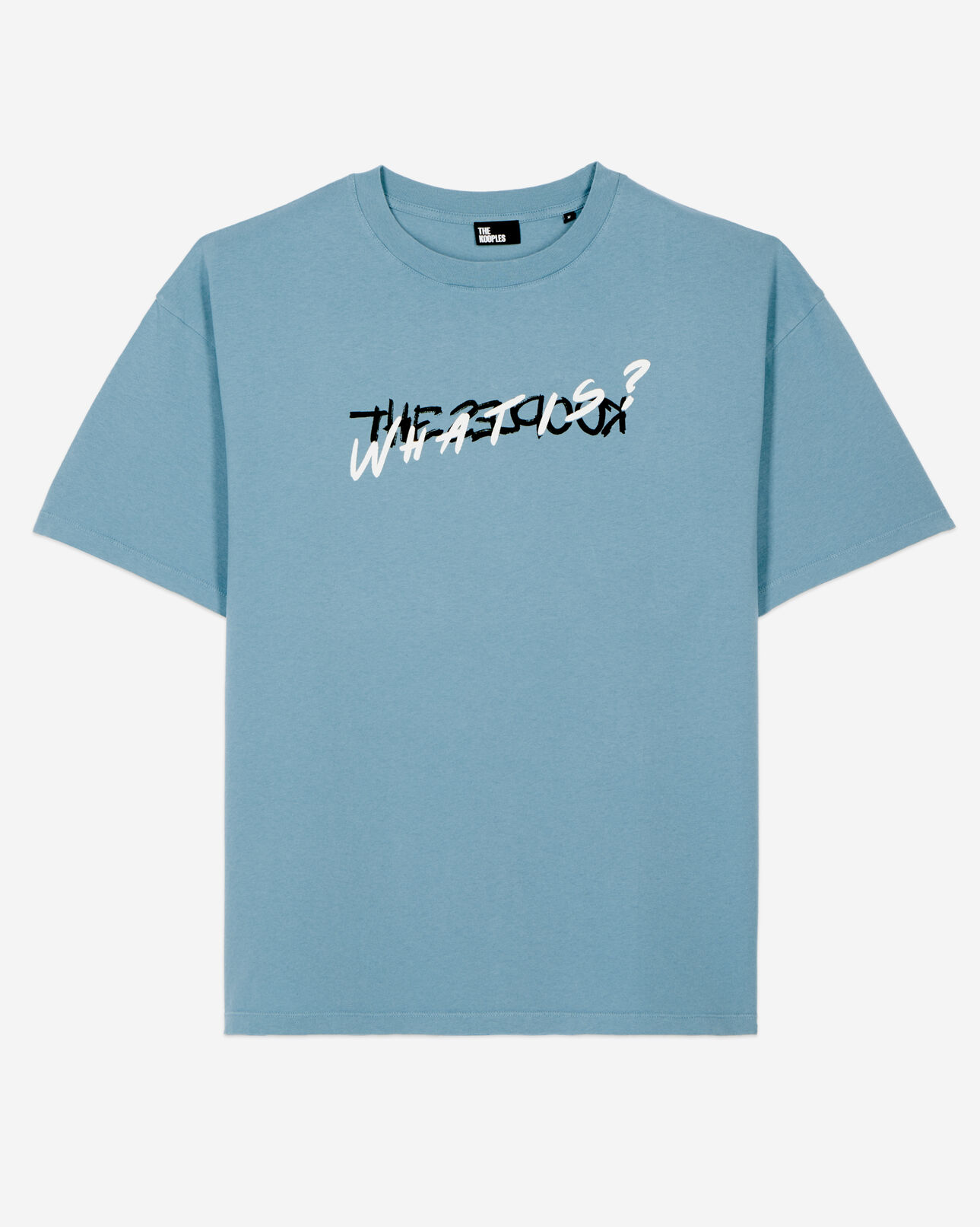 The Kooples MEN STONE BLUE light blue what is handwritten serigraphy t-shirt